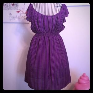 Adorable Purple and Black Striped Dress - Size M